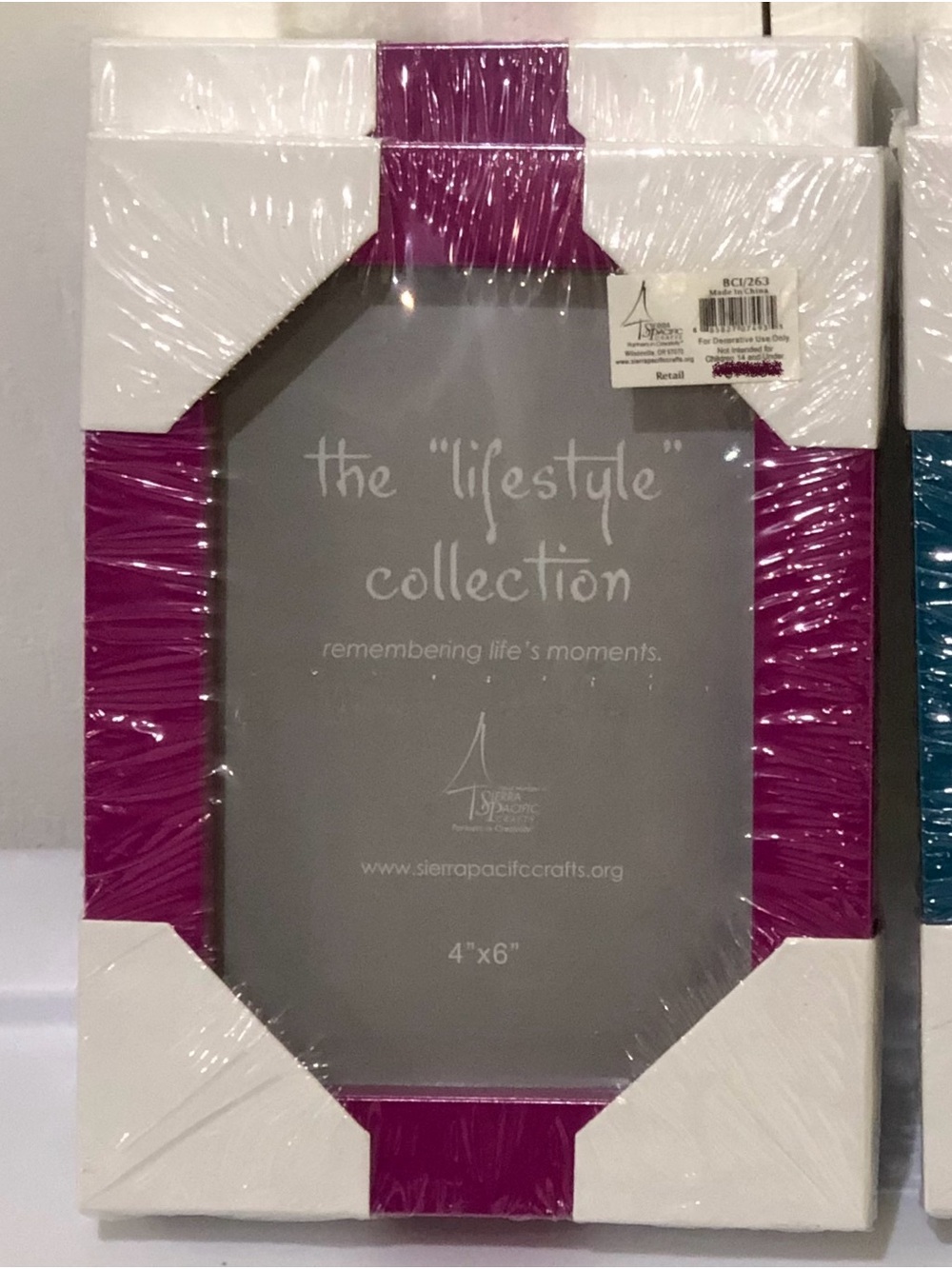 "Lifestyle Collection" 4x6 Photo Frames in Magenta (Set of 2)